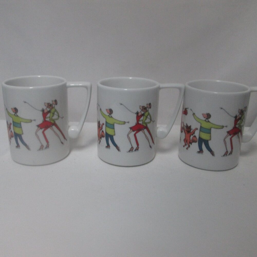 Waterford Marquis Giddies Vintage Christmas ceramic mug cup Set 3 micro dish